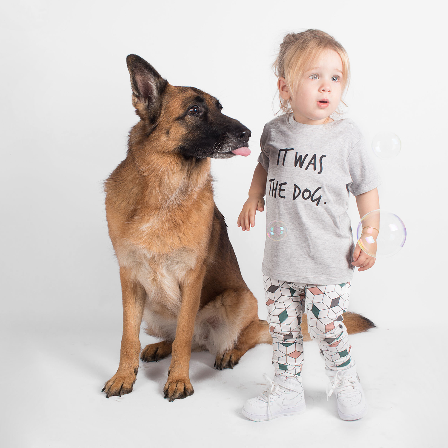 'It was the dog' baby shortsleeve shirt