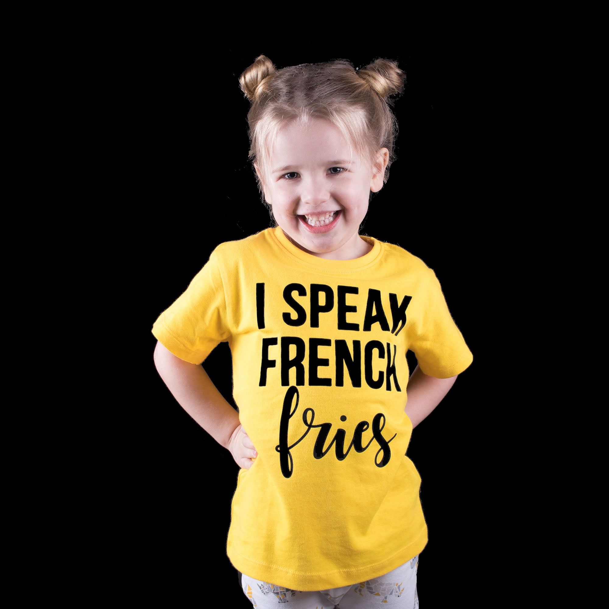 'I speak French fries' kids shortsleeve shirt