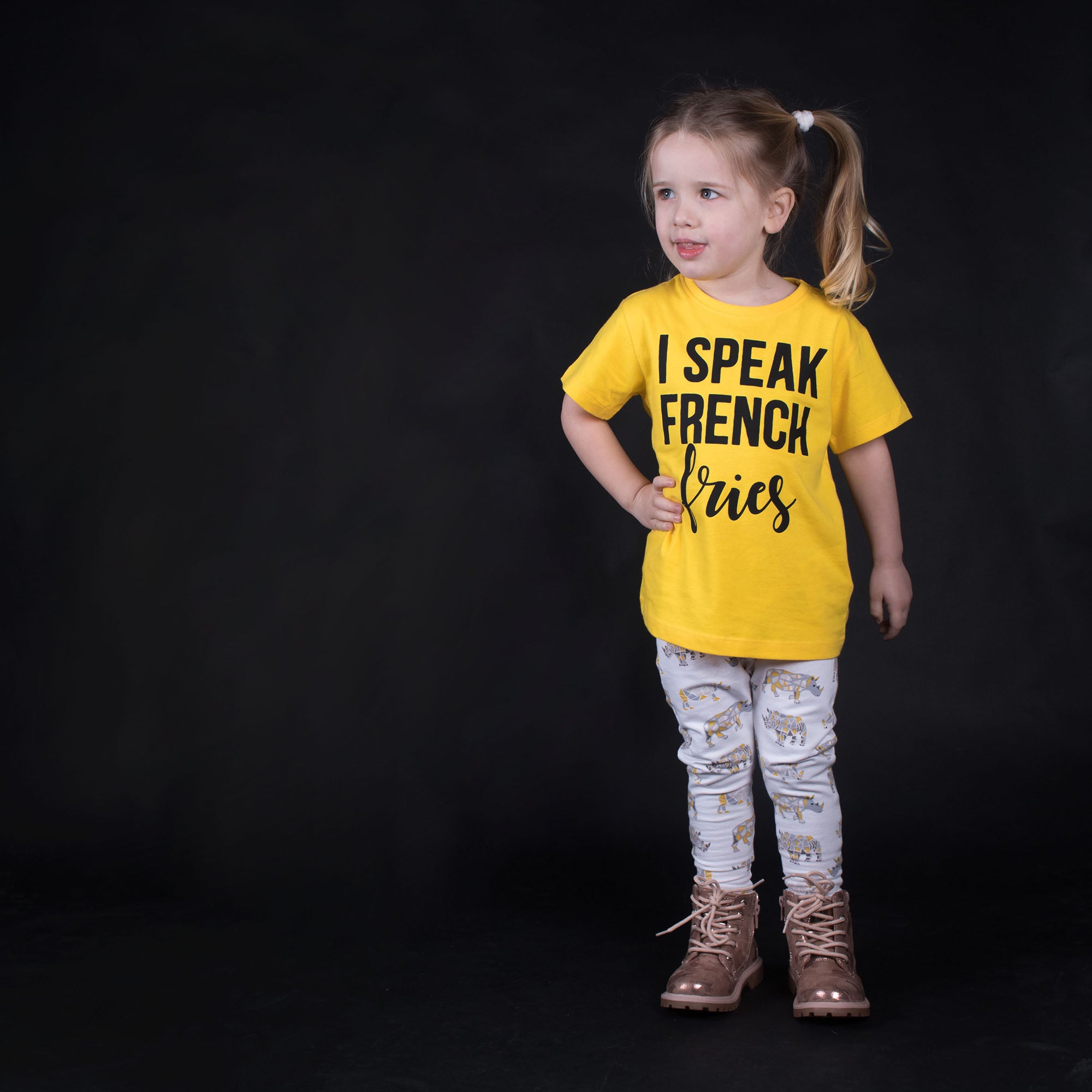 'I speak French fries' kids shortsleeve shirt