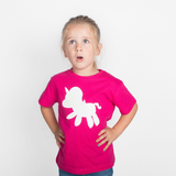 Unicorn glow in the dark kids shortsleeve shirt