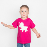 Unicorn glow in the dark kids shortsleeve shirt