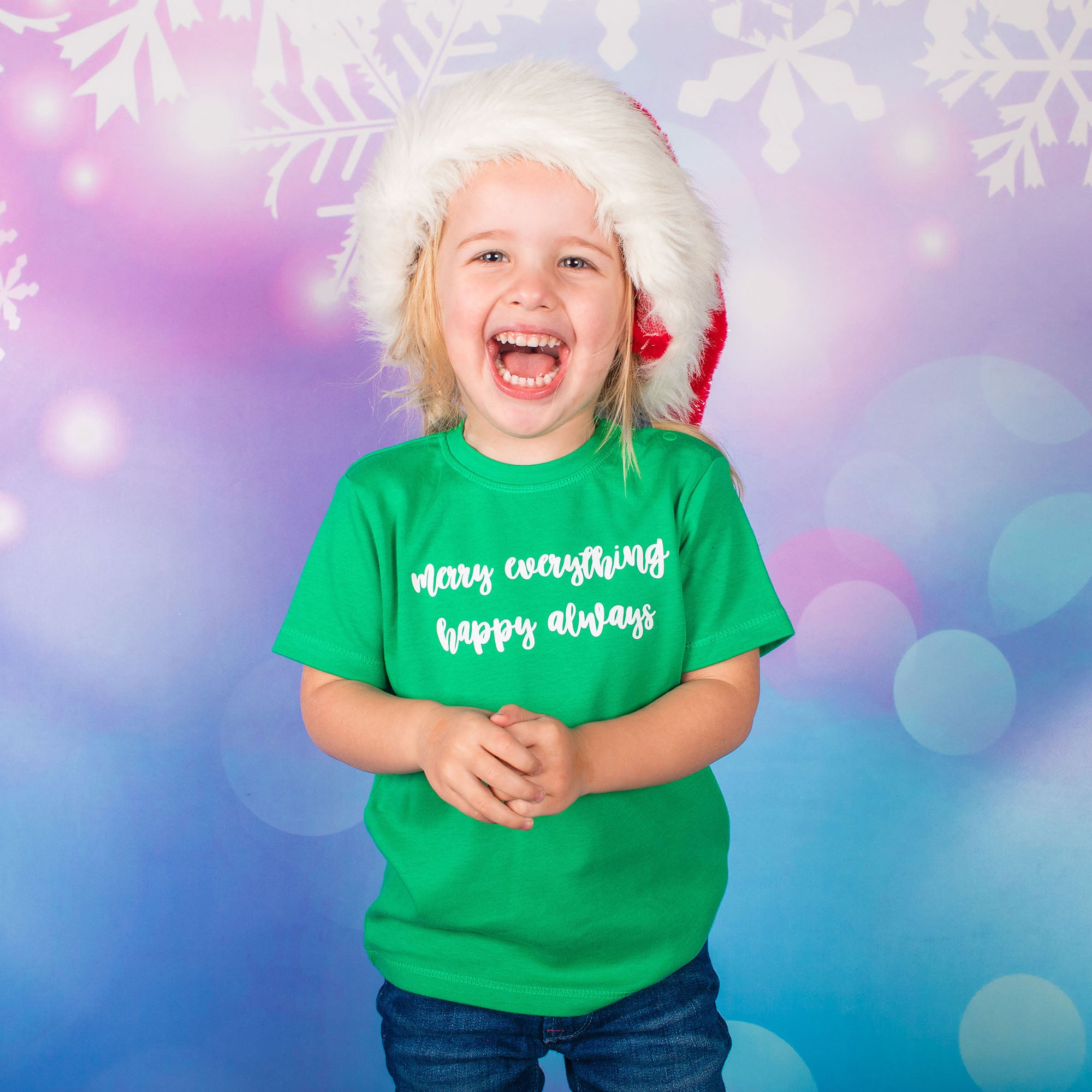 'Merry everything, Happy always' baby shortsleeve shirt