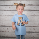 Leopard letter kids shortsleeve shirt