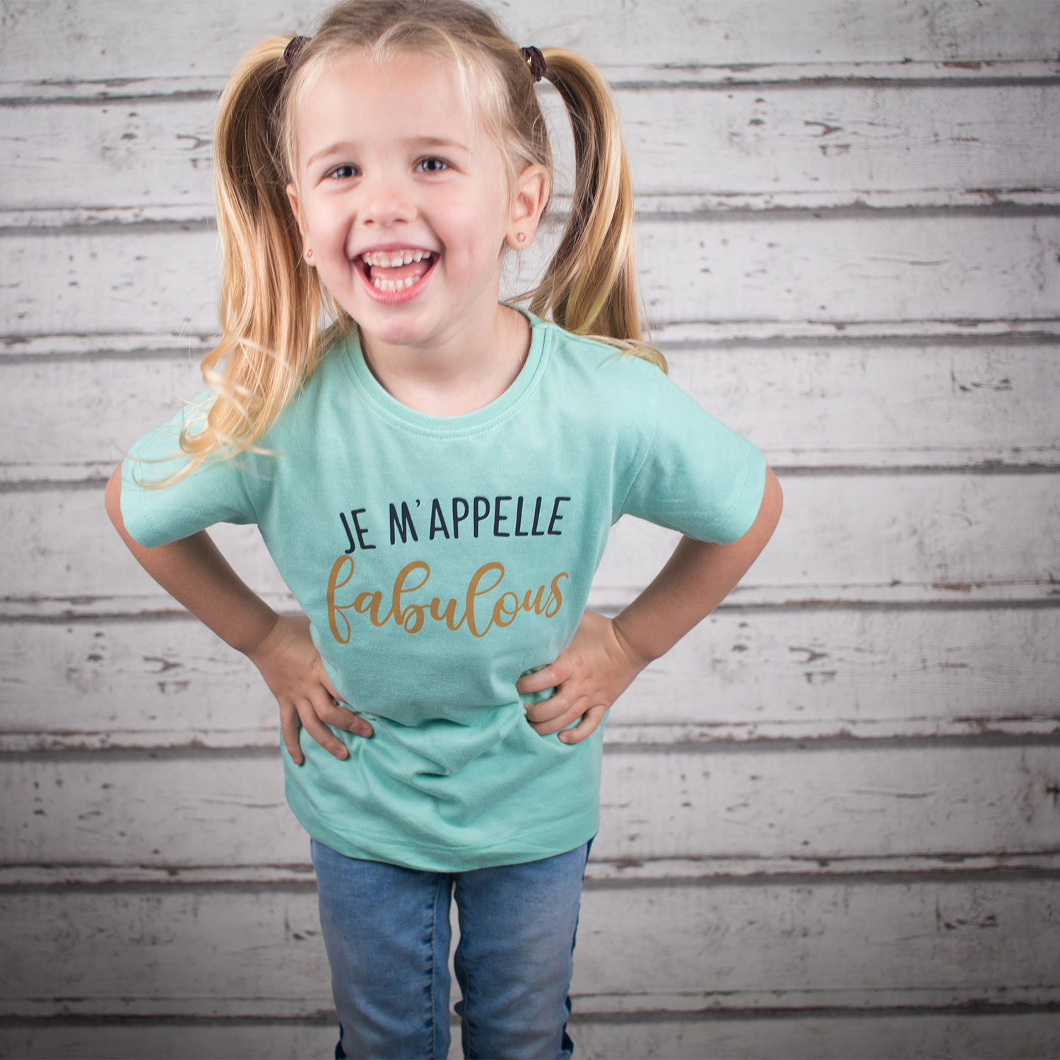 'Je m'appelle fabulous' kids shortsleeve shirt