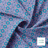 Retro octagons in blue, pink and teal fabric