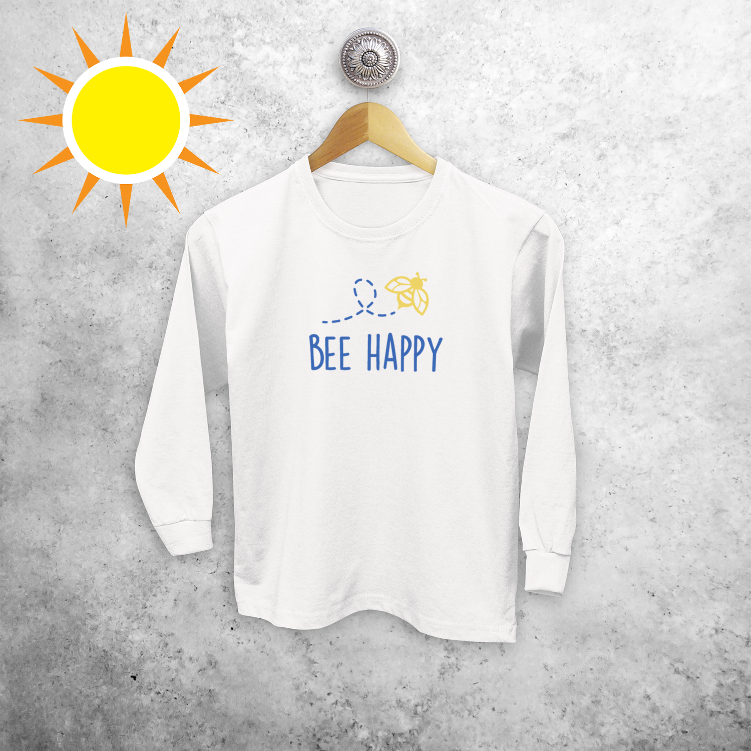 'Bee happy' magic kids longsleeve shirt