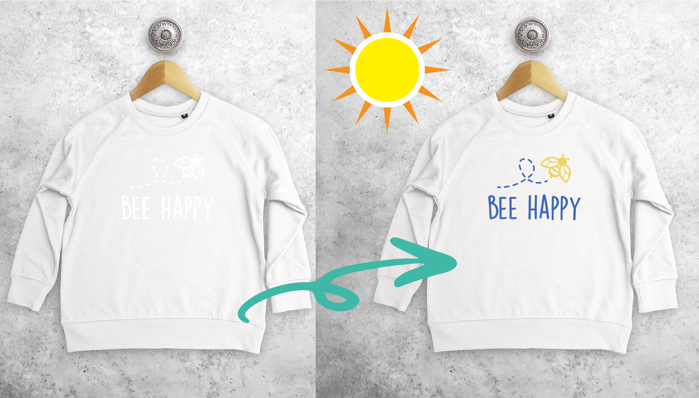 'Bee happy' magic kids sweater