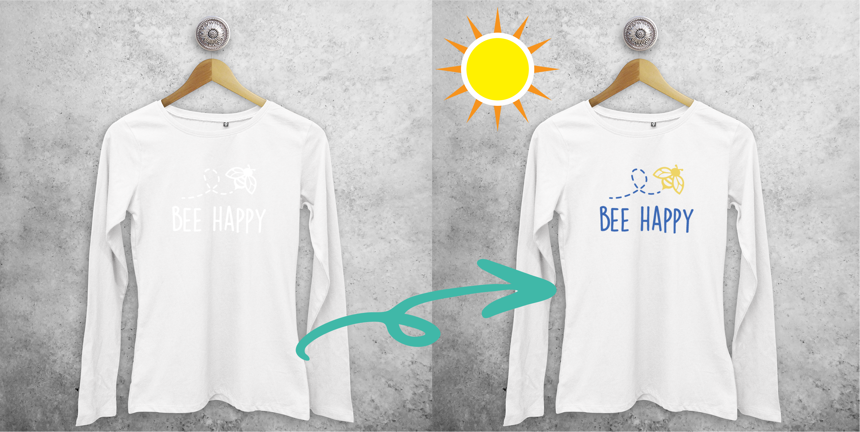 'Bee happy' magic adult longsleeve shirt