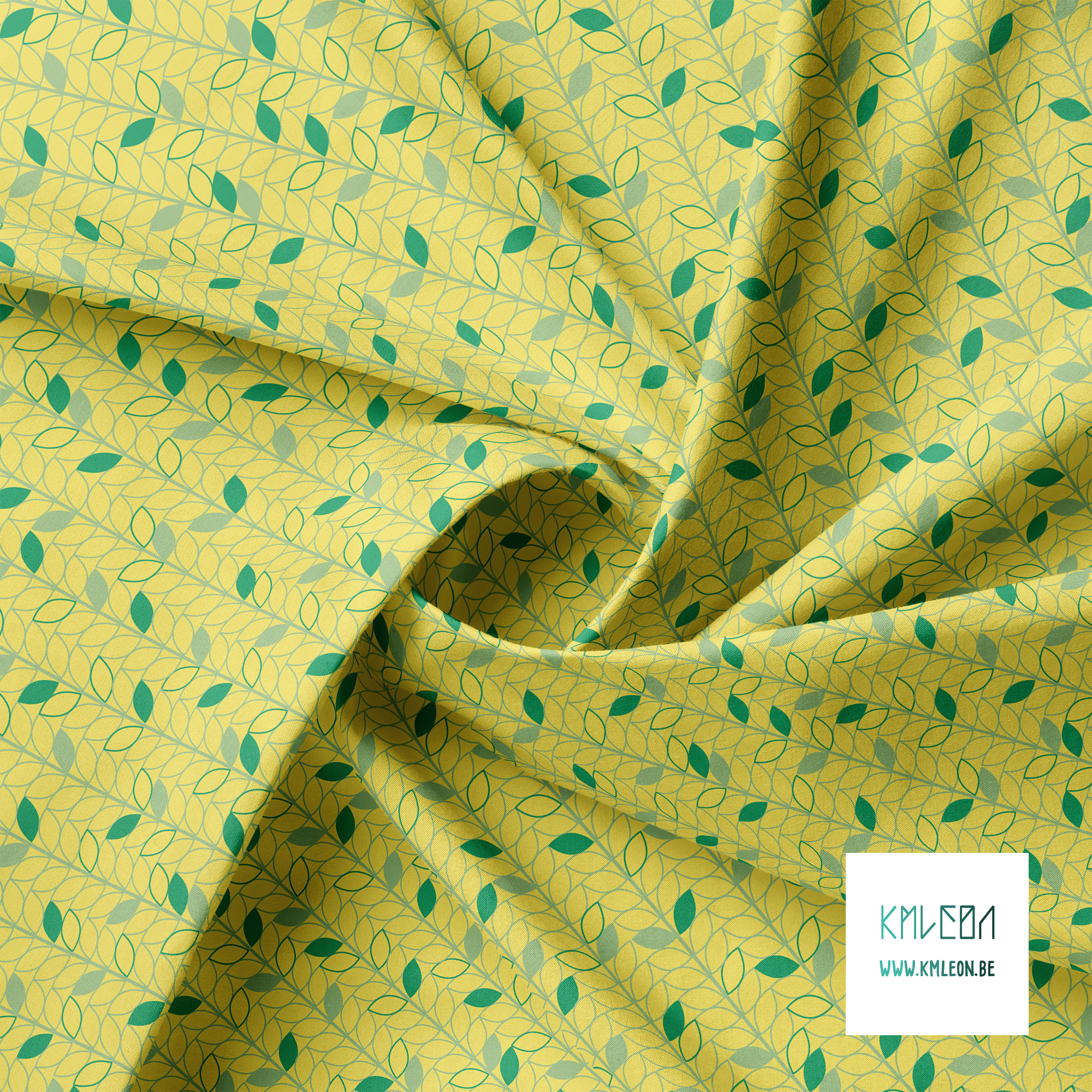 Green leaves fabric