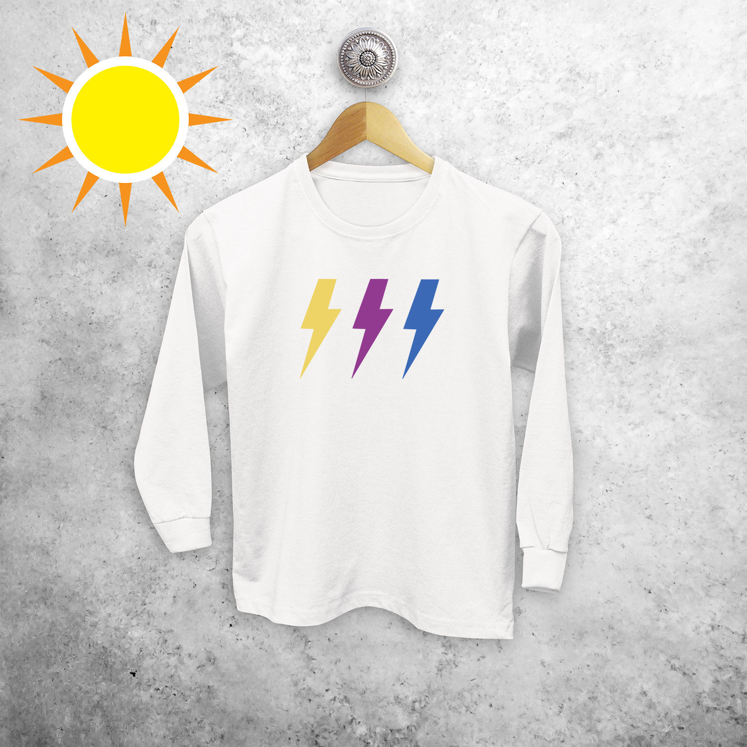 Lightening bolts magic kids longsleeve shirt