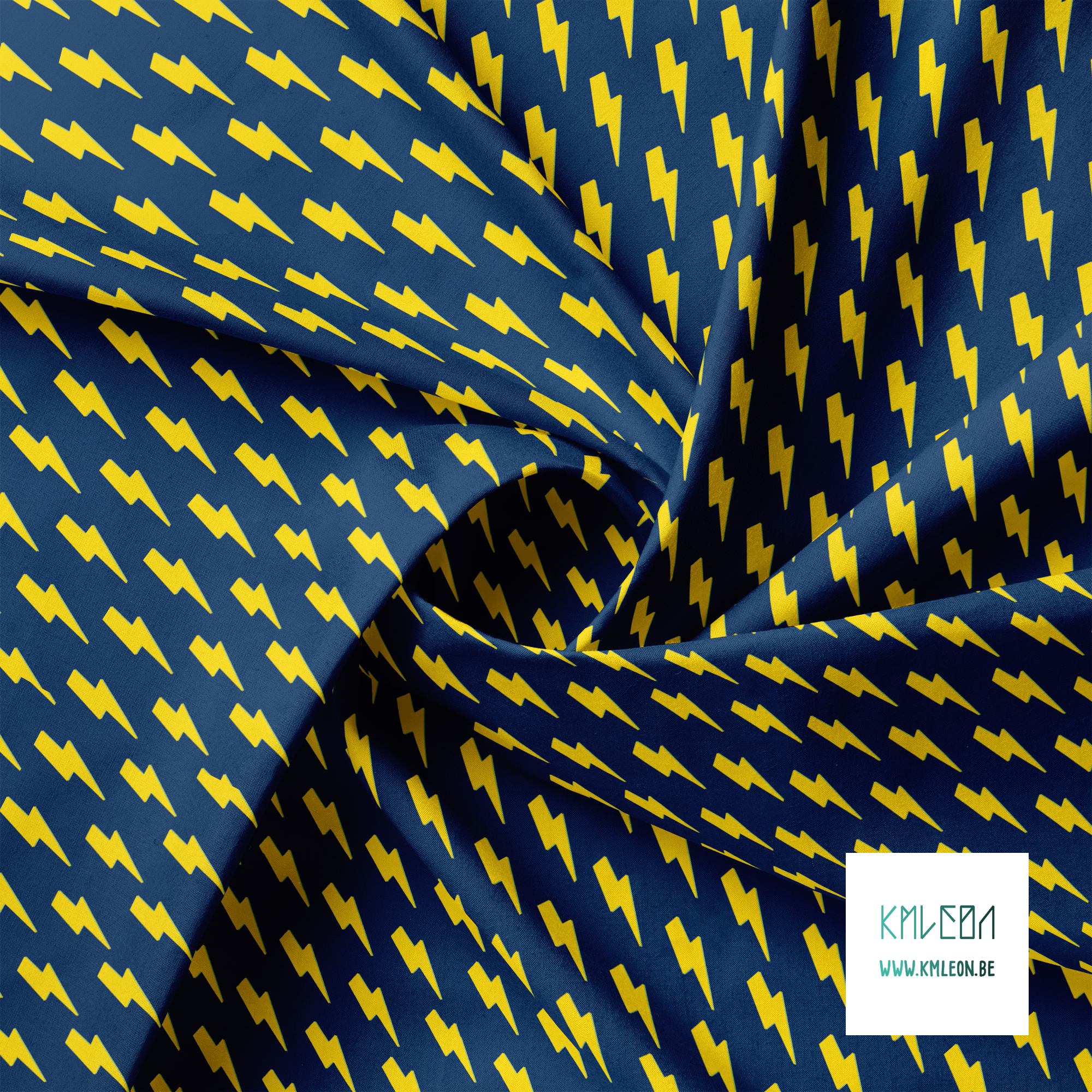 Yellow lightening bolts fabric