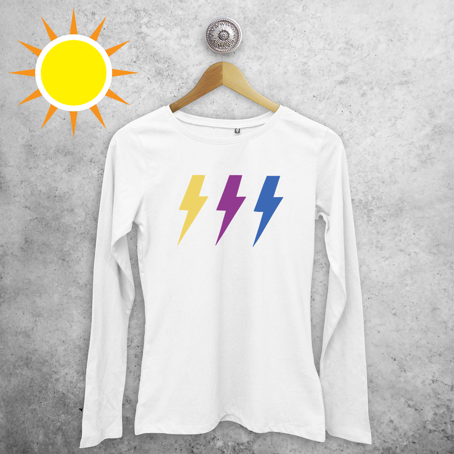 Lightening bolts magic adult longsleeve shirt