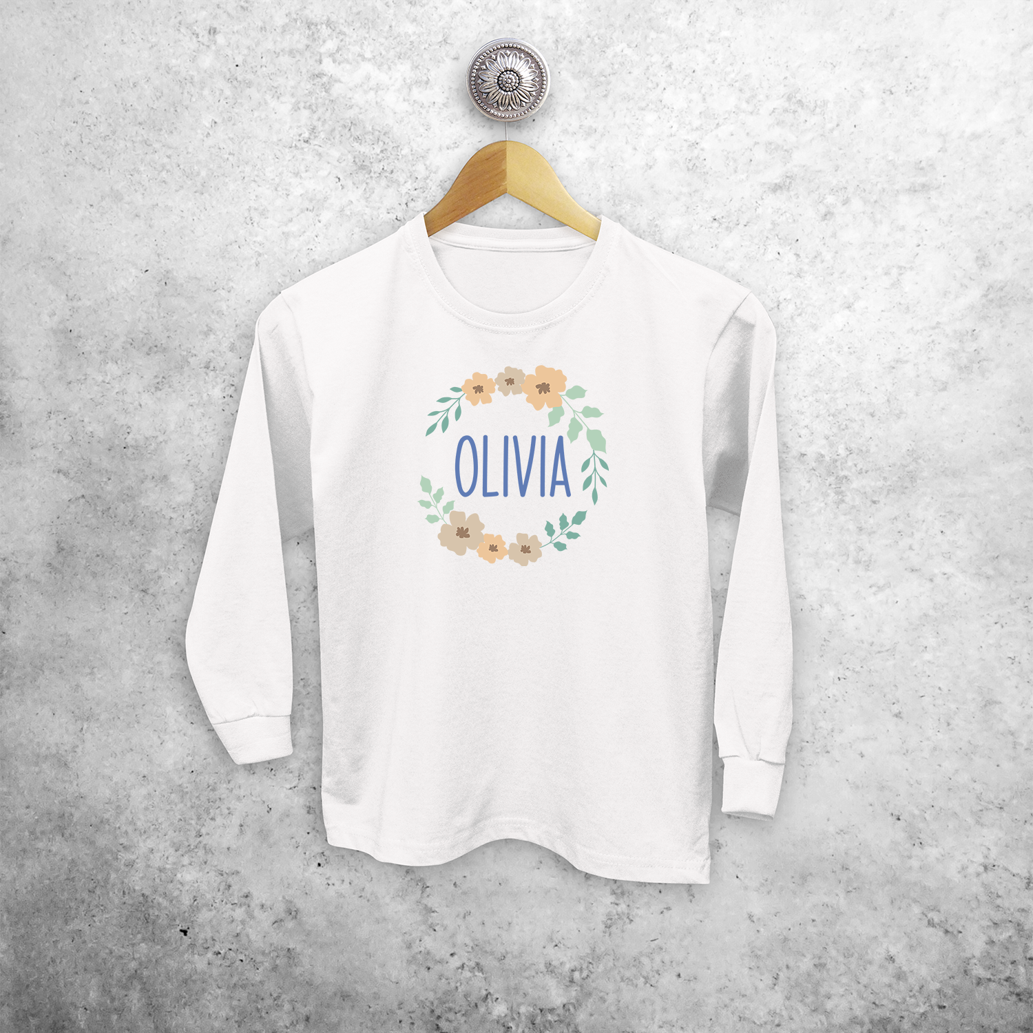 Boho flowers kids longsleeve shirt