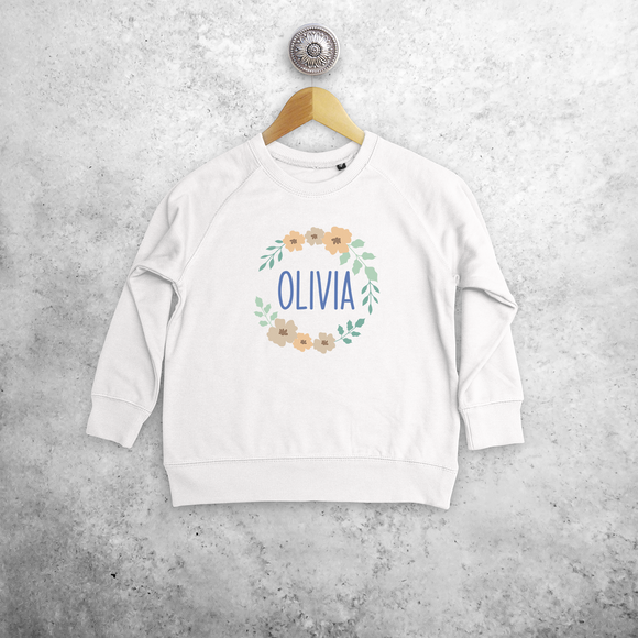 Boho flowers kids sweater