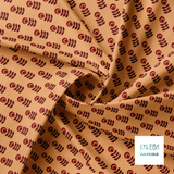 Brown scandi flowers fabric