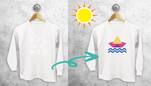 Boat and waves magic kids longsleeve shirt