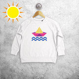 Boat and waves magic kids sweater