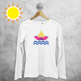 Boat and waves magic adult longsleeve shirt