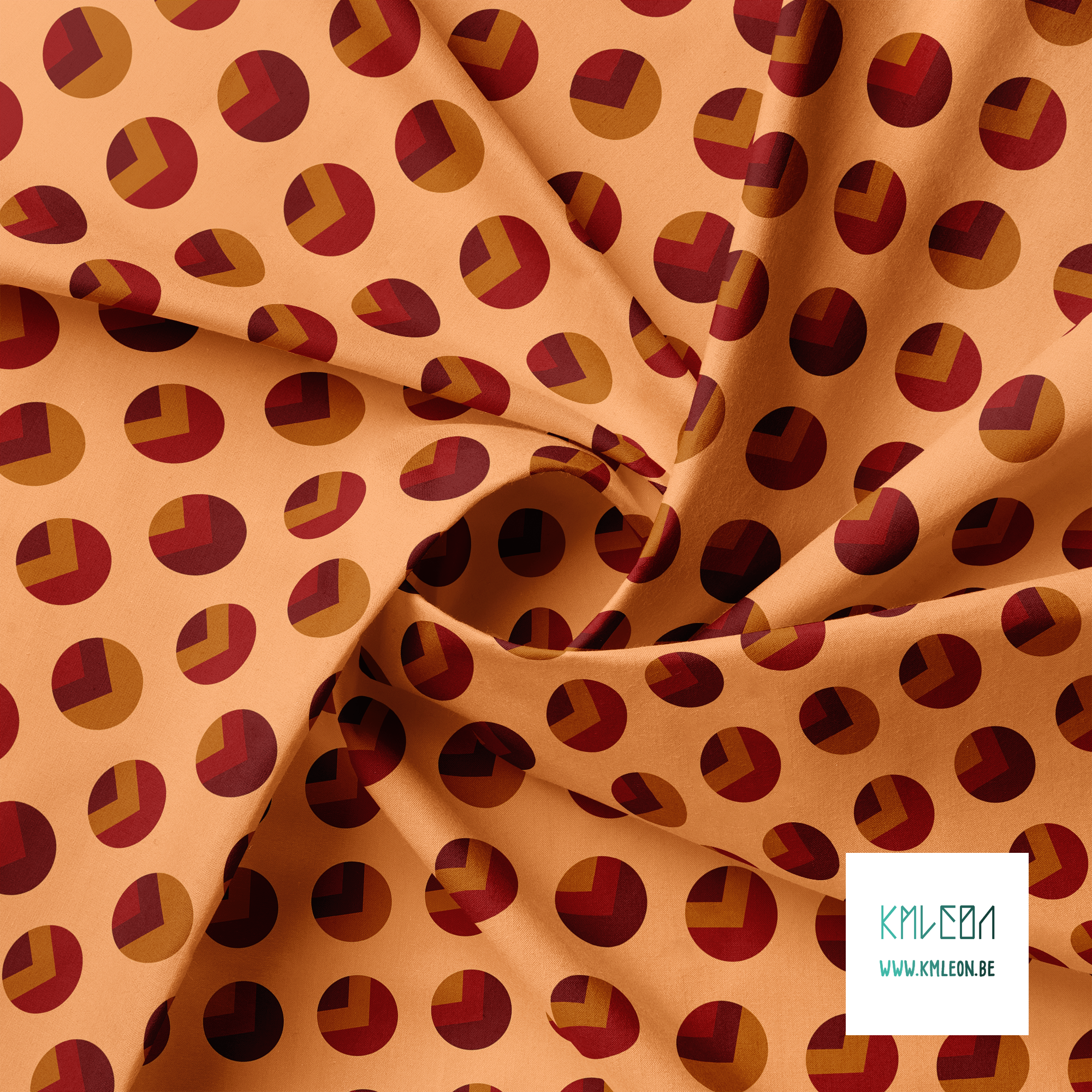 Brown circles and triangles fabric