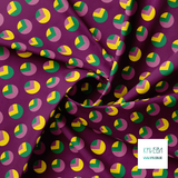 Green, yellow and pink circles and triangles fabric