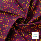 Random red, green, orange and yellow circles fabric