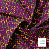 Random pink, green and yellow circles fabric