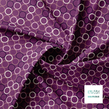 Random cream, pink and purple circles fabric