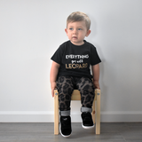 'Everything goes with leopard' baby shortsleeve shirt