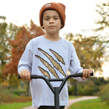 Leopard claws kids longsleeve shirt