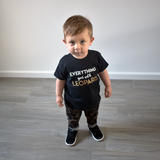 'Everything goes with leopard' baby shortsleeve shirt