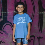 'I woke up like this - flawless' kids shortsleeve shirt