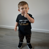 'Everything goes with leopard' baby shortsleeve shirt