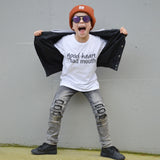 'Good heart, bad mouth' kids shortsleeve shirt