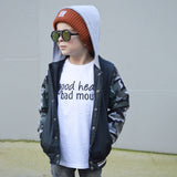 'Good heart, bad mouth' kids shortsleeve shirt