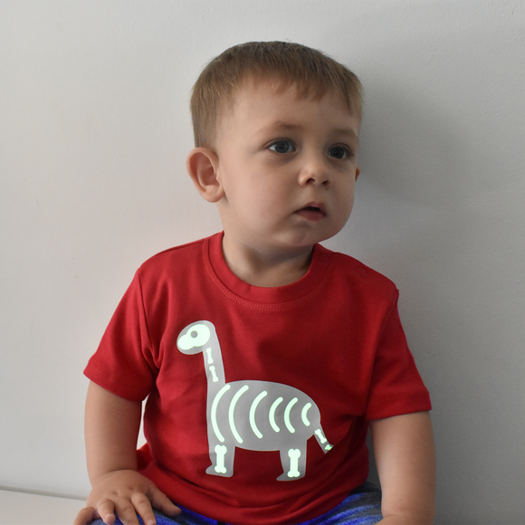 Dino glow in the dark baby shortsleeve shirt