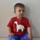 Dino glow in the dark baby shortsleeve shirt