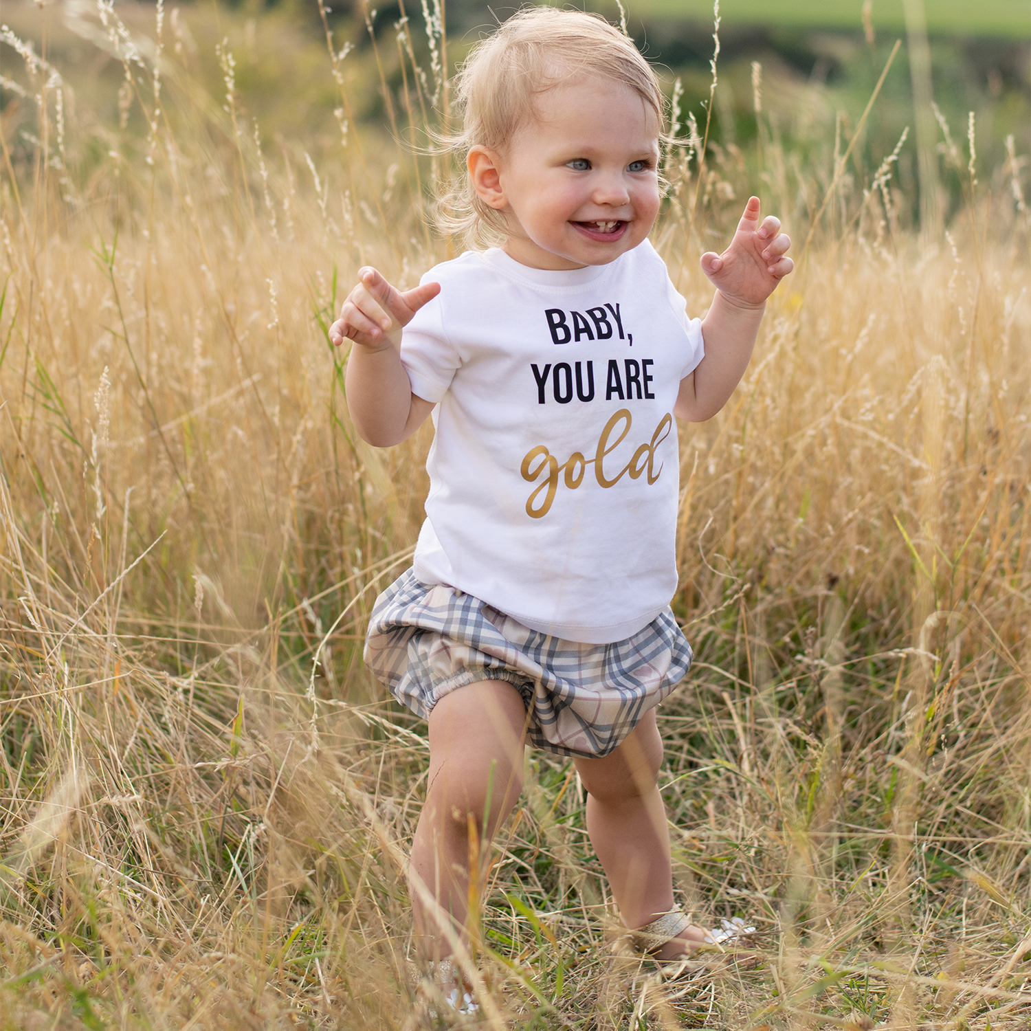 'Baby you are gold' baby shortsleeve shirt