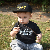 'Good looks - Bad habits' baby shortsleeve shirt