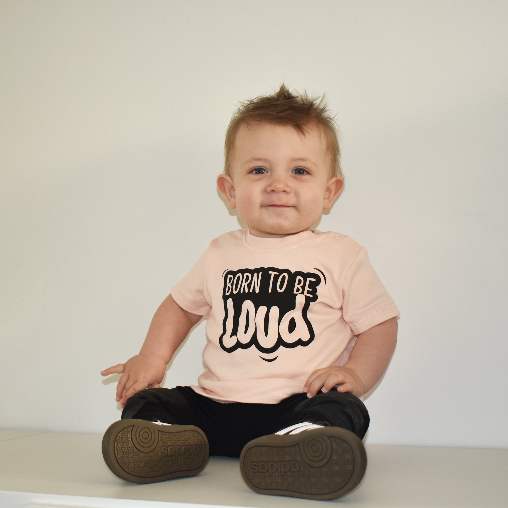 'Born to be loud' baby shortsleeve shirt