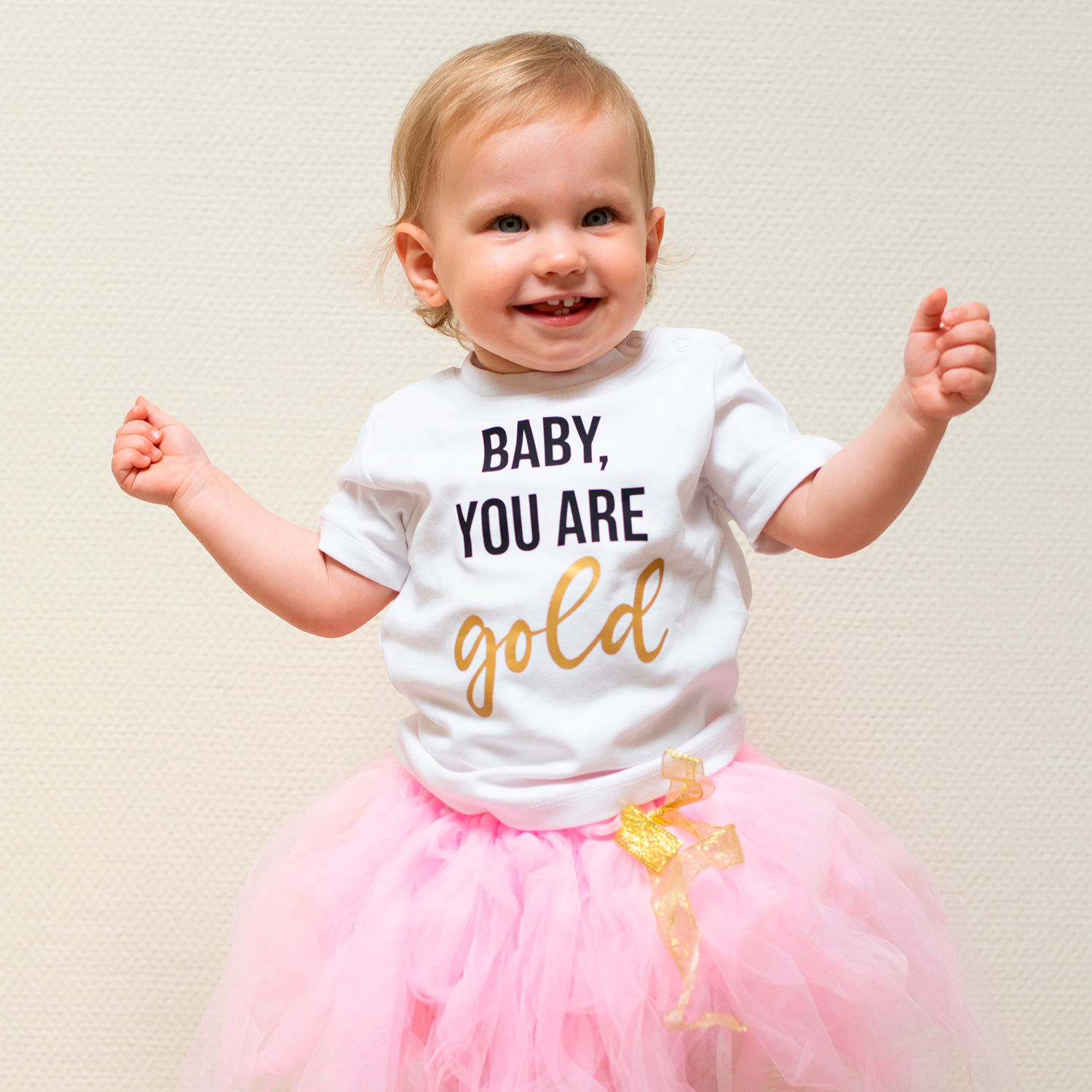 'Baby you are gold' baby shortsleeve shirt