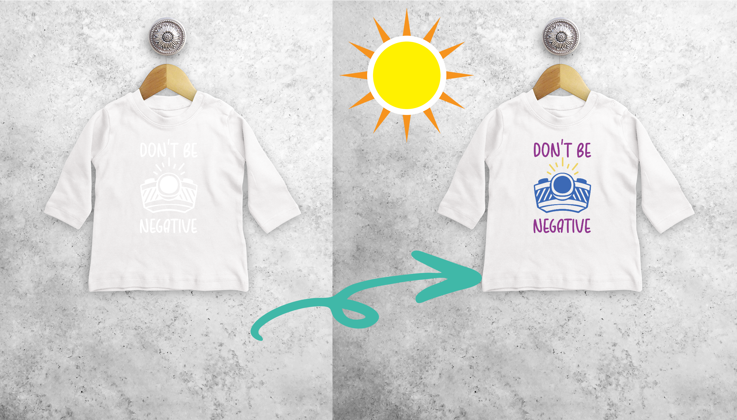 'Don't be negative' magic baby longsleeve shirt