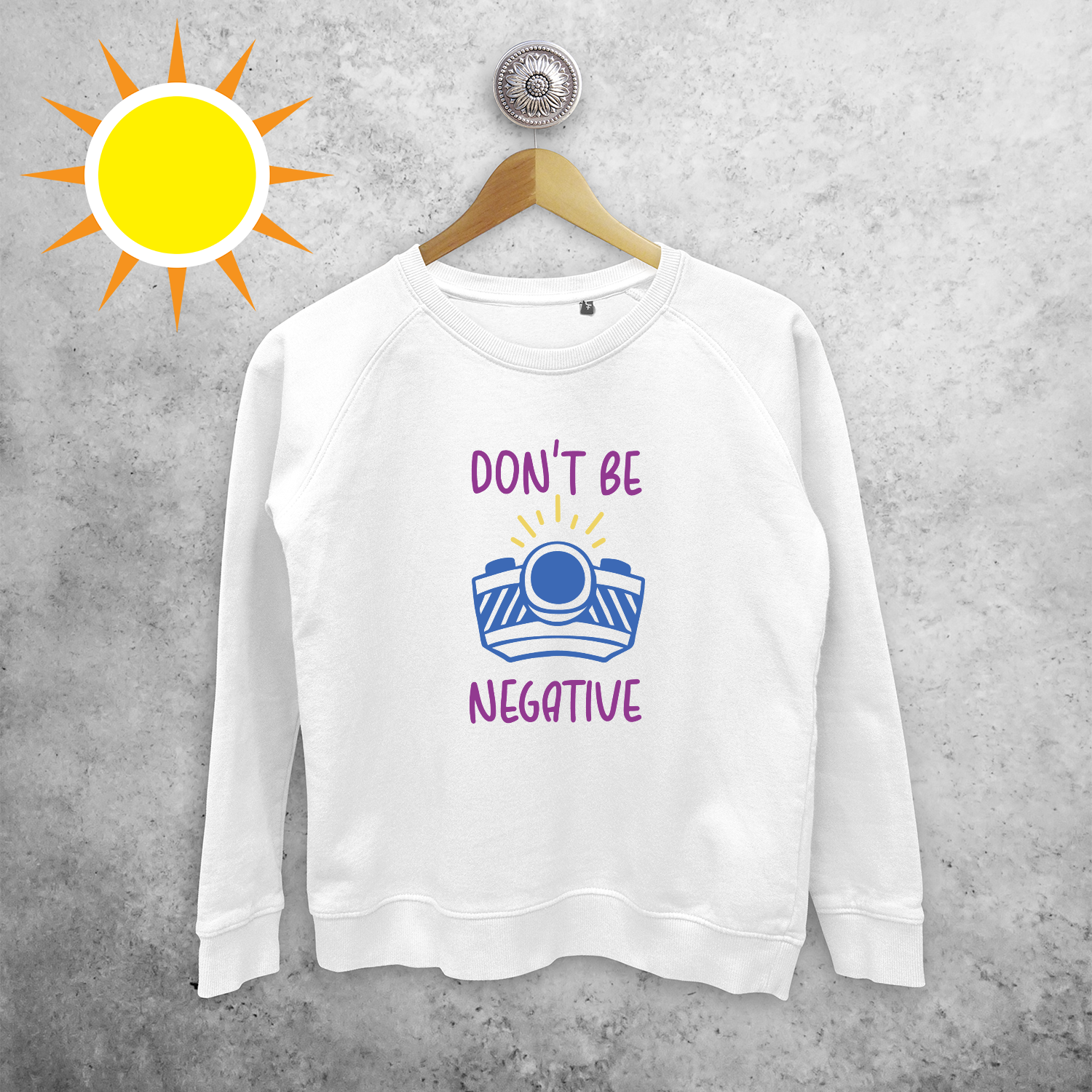 'Don't be negative' magic sweater