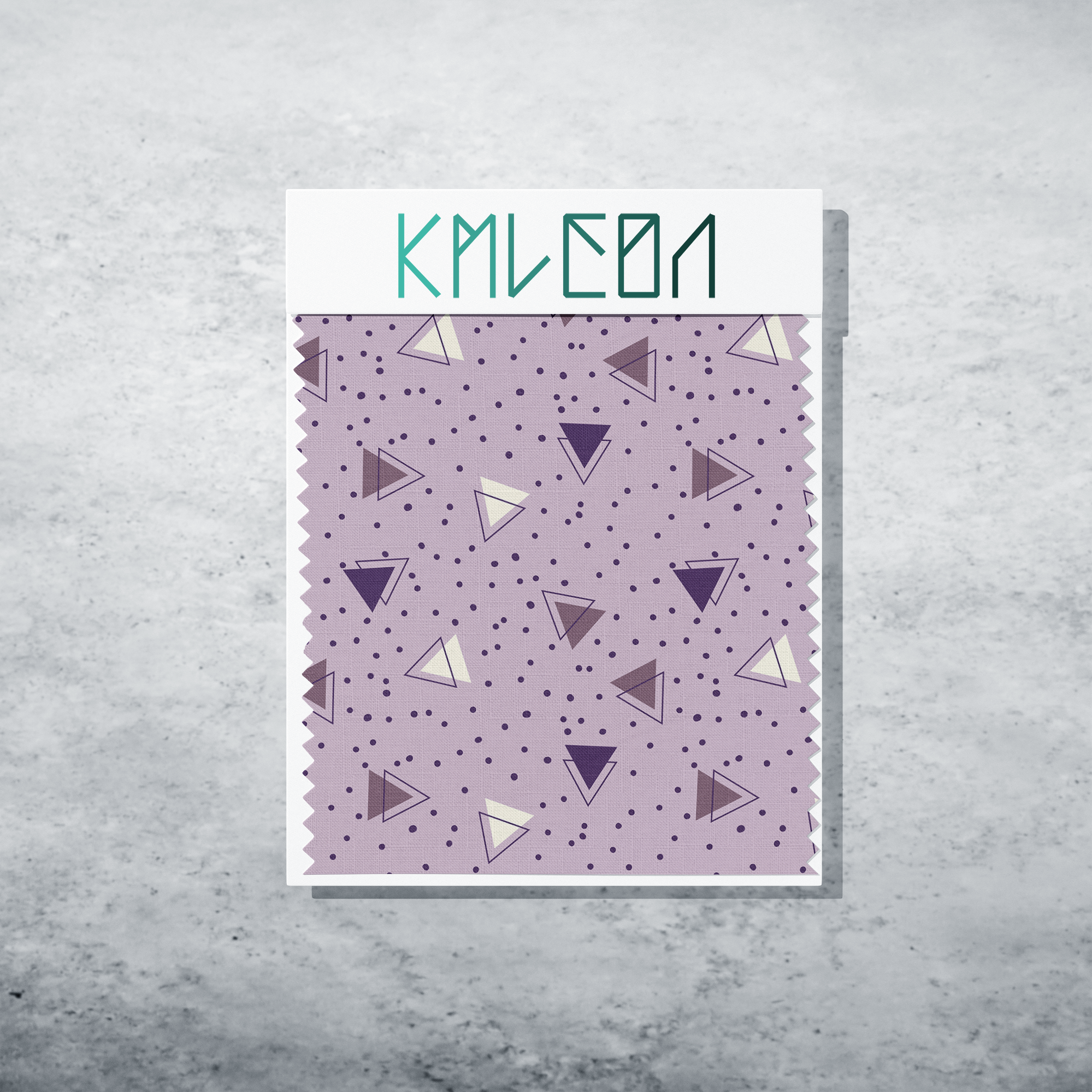 Pink, cream and purple triangles and purple dots fabric