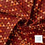 Beige, orange and brown triangles fabric