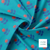 Large blue and red flowers fabric