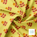 Large orange and red flowers fabric