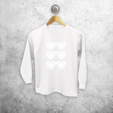 Sunglasses and hearts magic kids longsleeve shirt