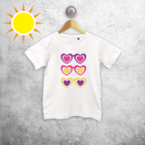 Sunglasses and hearts magic kids shortsleeve shirt