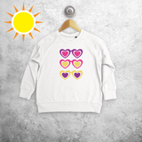 Sunglasses and hearts magic kids sweater