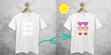 Sunglasses and hearts magic adult shirt